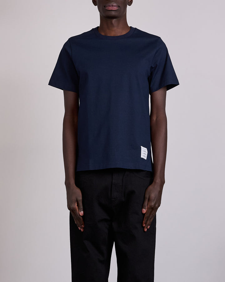 Thom Browne Classic Relaxed Side Slit T-Shirt Navy