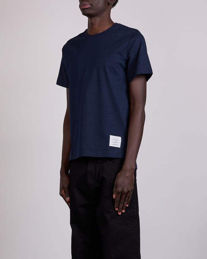 Thom Browne Classic Relaxed Side Slit T-Shirt Navy