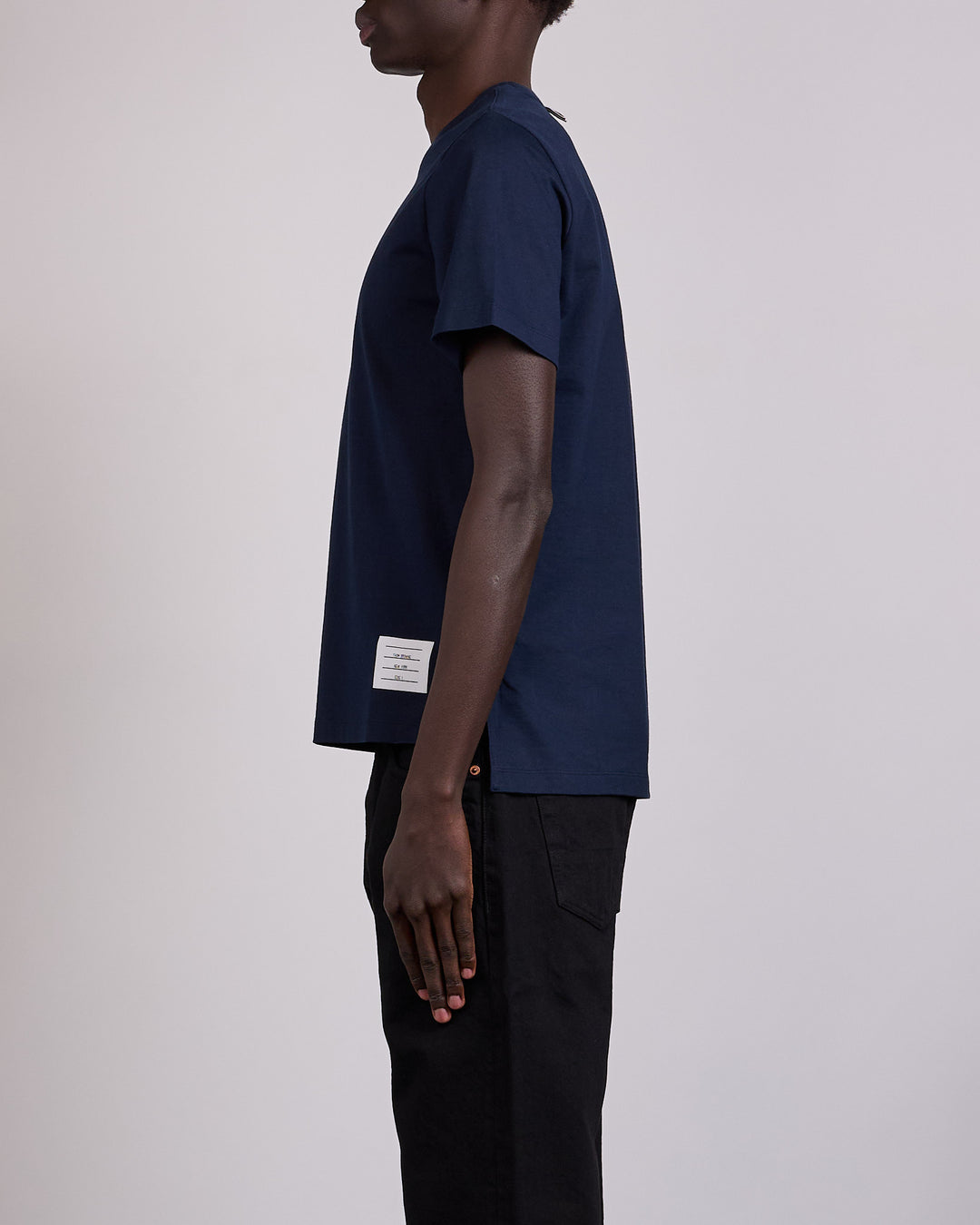 Thom Browne Classic Relaxed Side Slit T-Shirt Navy