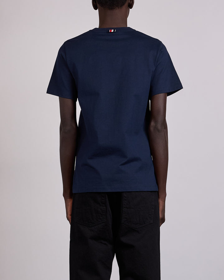 Thom Browne Classic Relaxed Side Slit T-Shirt Navy