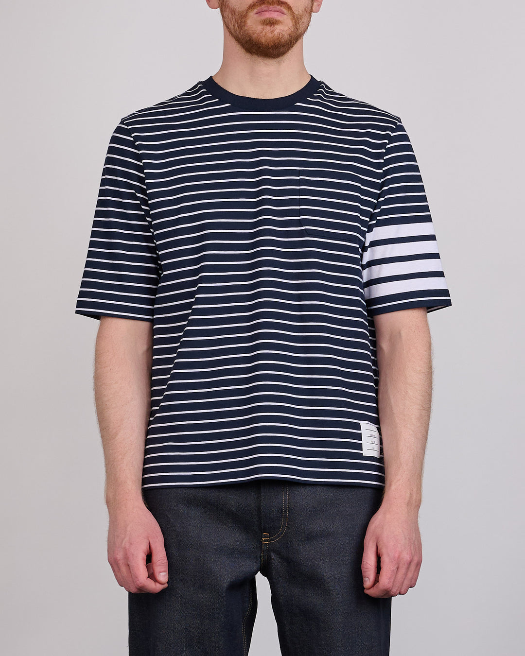 Thom Browne High Twist Pocket T-Shirt Navy White
