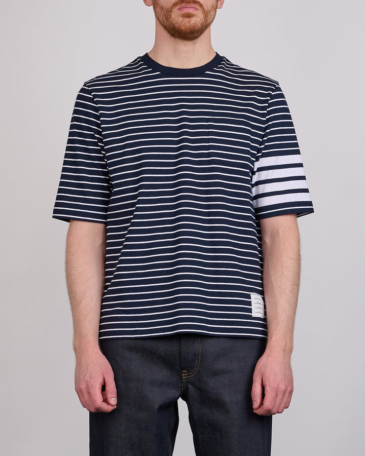 Thom Browne High Twist Pocket T-Shirt Navy White