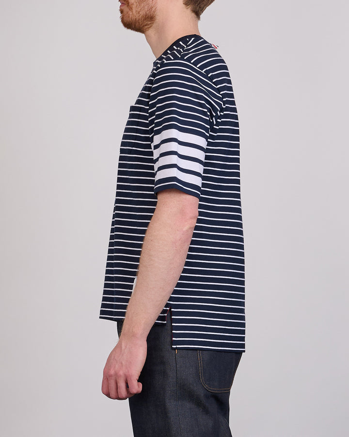 Thom Browne High Twist Pocket T-Shirt Navy White