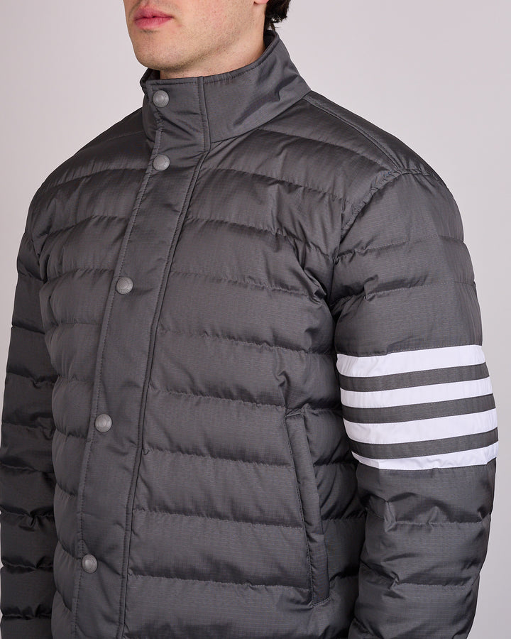 Thom Browne Lightweight Downfill 4 Bar Ripstop Jacket Dark Grey
