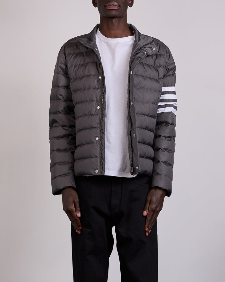 Thom Browne Lightweight Downfill 4 Bar Ripstop Jacket Dark Grey