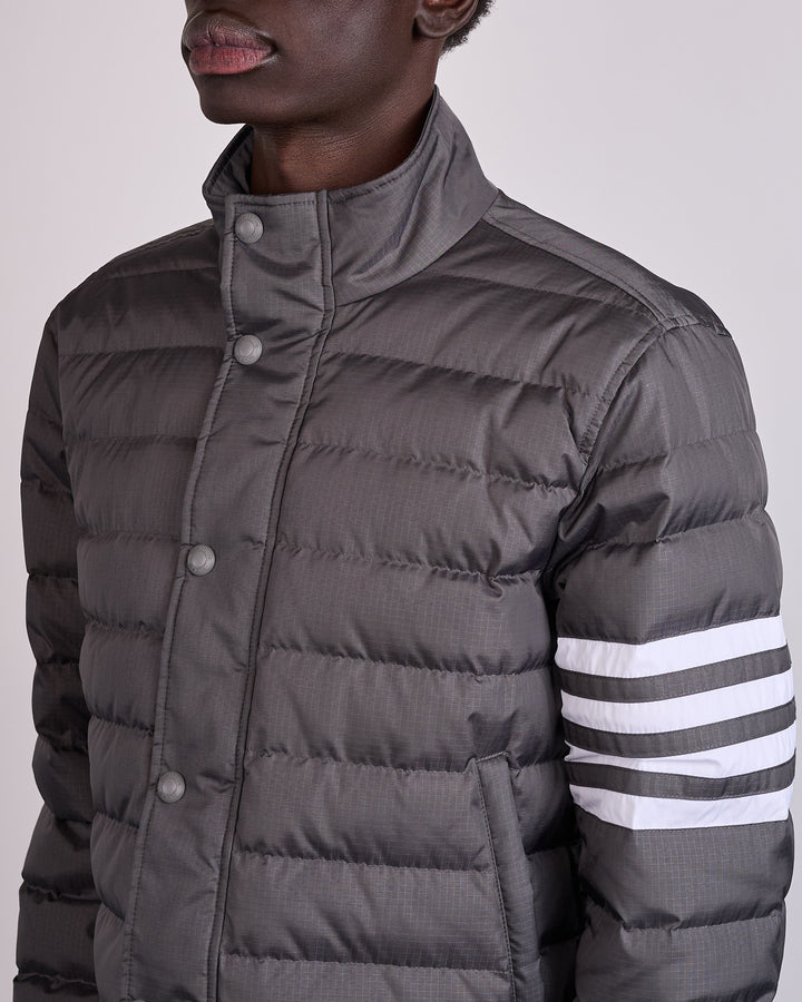 Thom Browne Lightweight Downfill 4 Bar Ripstop Jacket Dark Grey