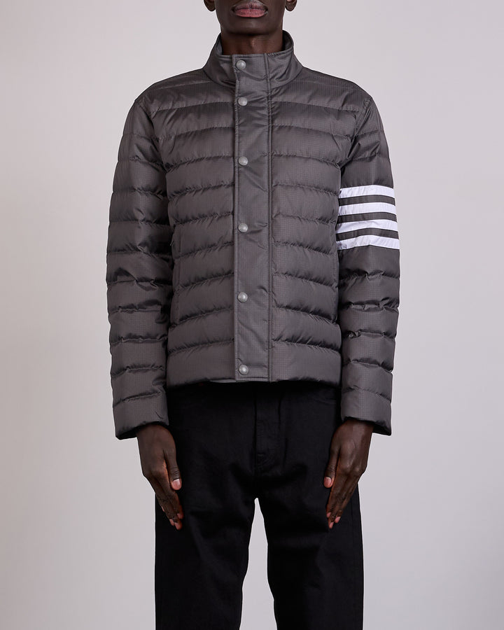 Thom Browne Lightweight Downfill 4 Bar Ripstop Jacket Dark Grey