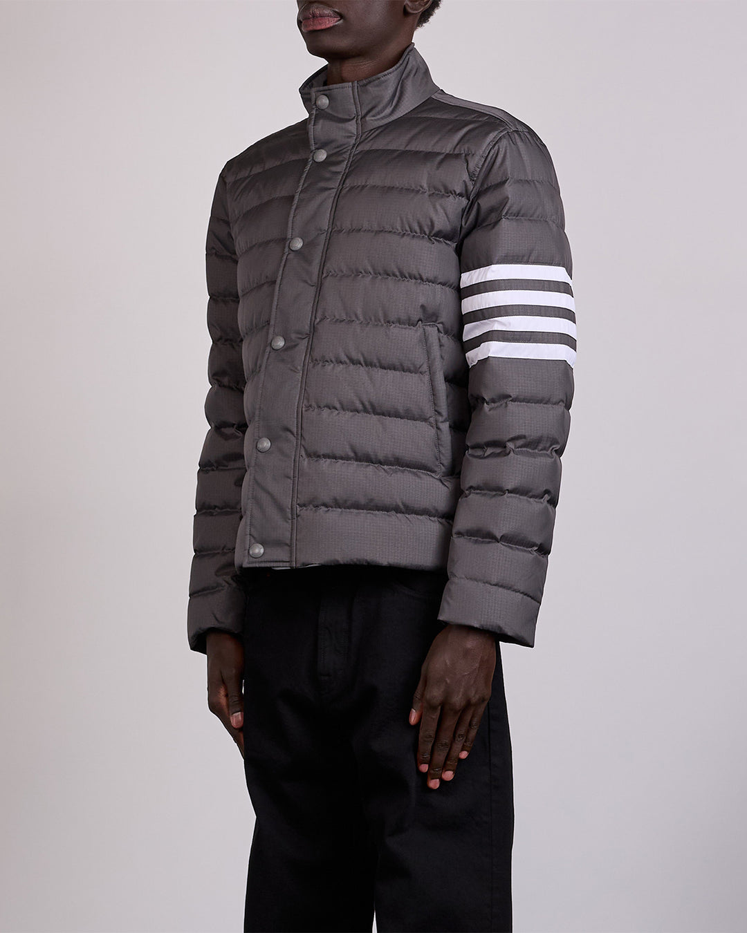 Thom Browne Lightweight Downfill 4 Bar Ripstop Jacket Dark Grey