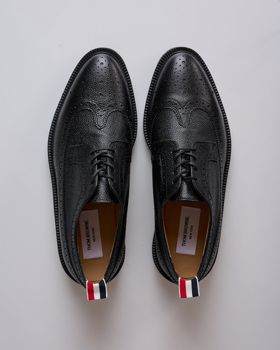 Thom Browne Longwing Commando Sole Brogue Pebble Leather Black