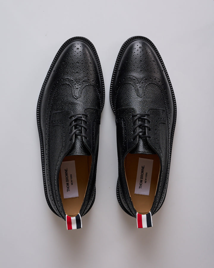 Thom Browne Longwing Commando Sole Brogue Pebble Leather Black