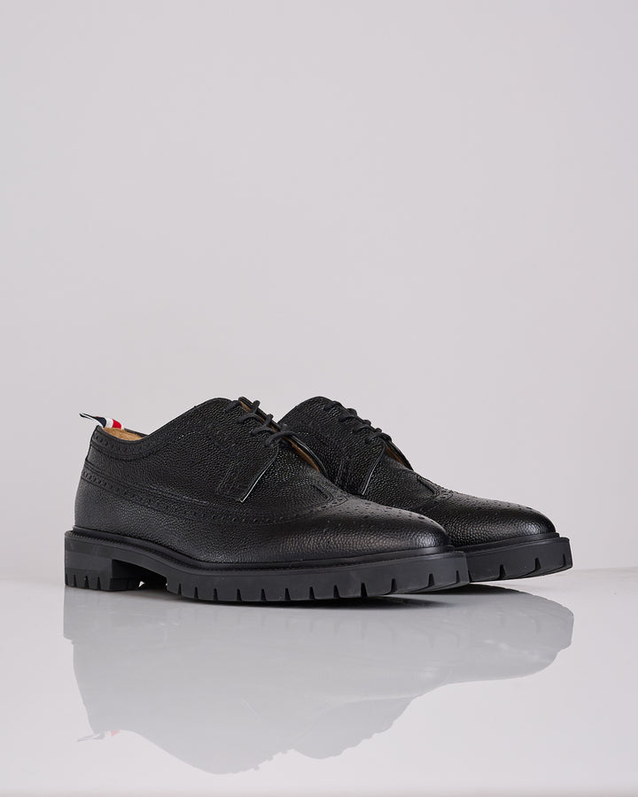 Thom Browne Longwing Commando Sole Brogue Pebble Leather Black