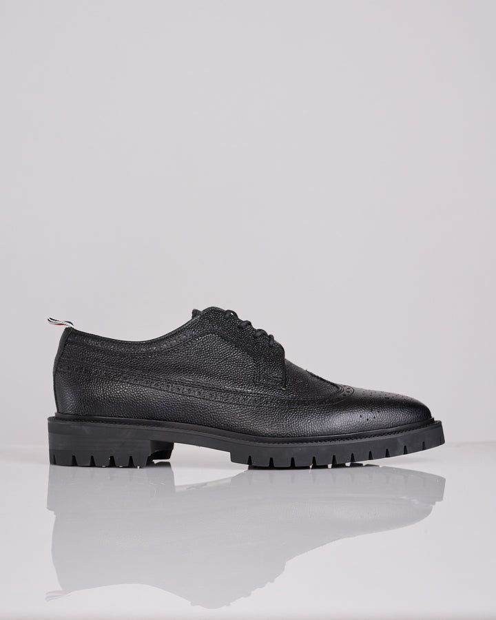 Thom Browne Longwing Commando Sole Brogue Pebble Leather Black