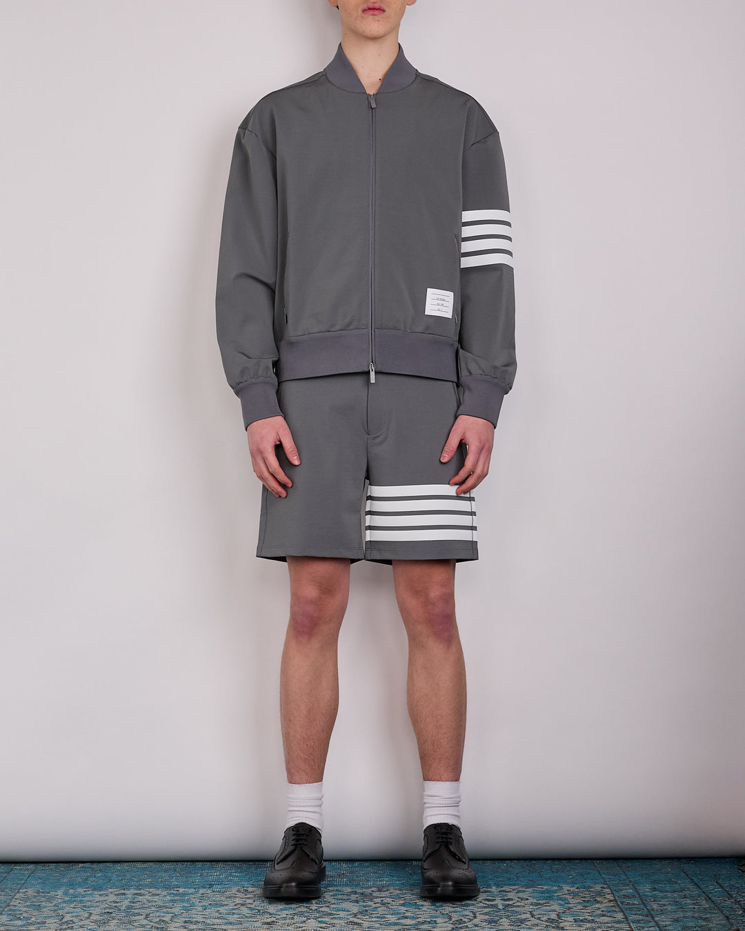 Thom Browne Mid-Thigh 3M 4-Bar Tech Short Med Grey