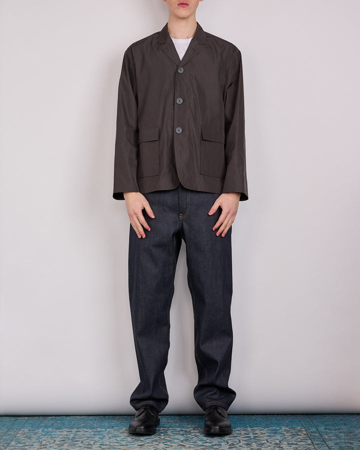 Thom Browne Packable Logo Sack Coat Dark Grey