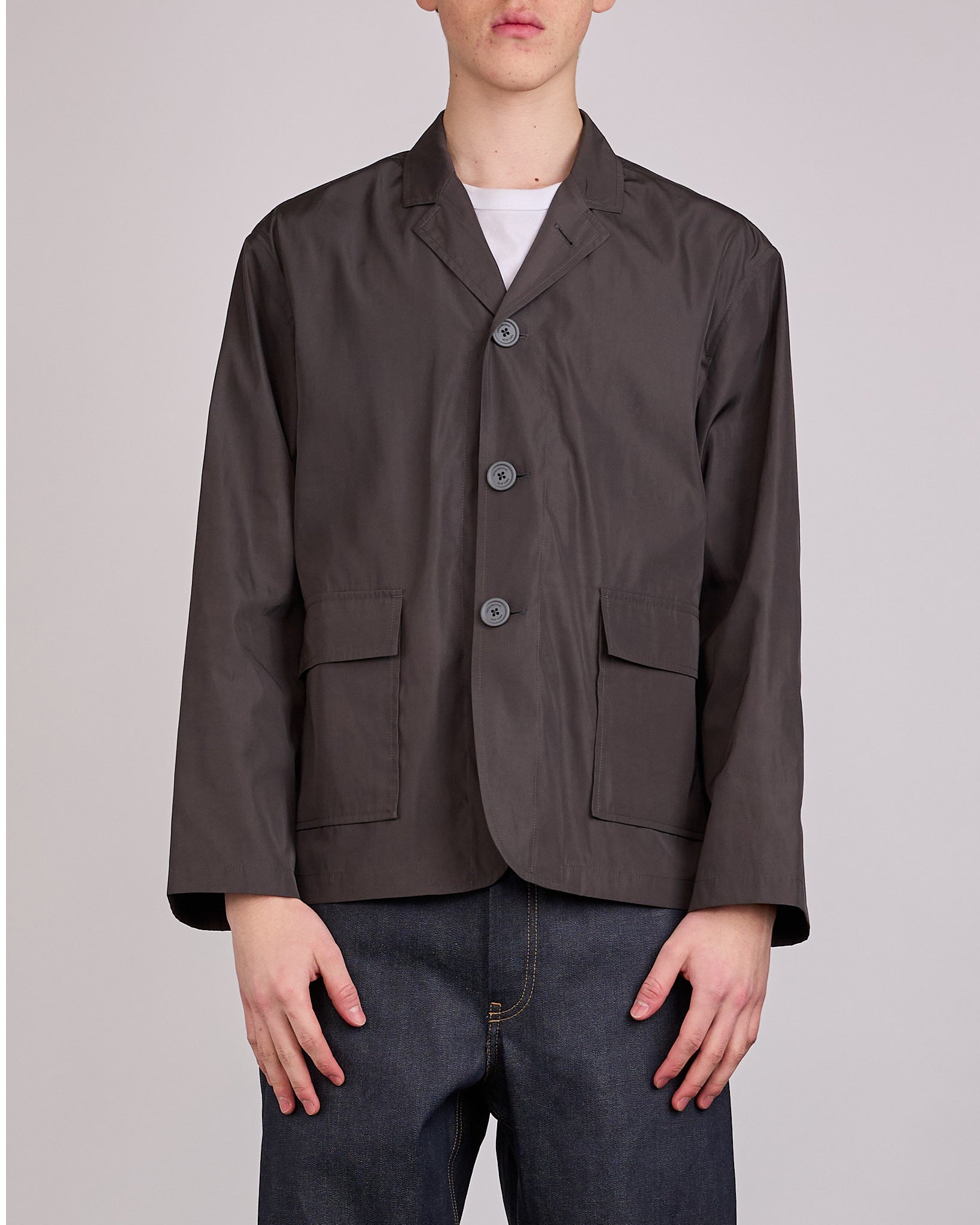 Thom Browne Packable Logo Sack Coat Dark Grey – LESS 17