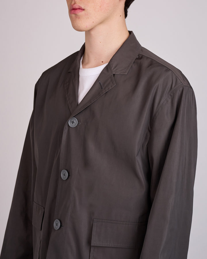 Thom Browne Packable Logo Sack Coat Dark Grey