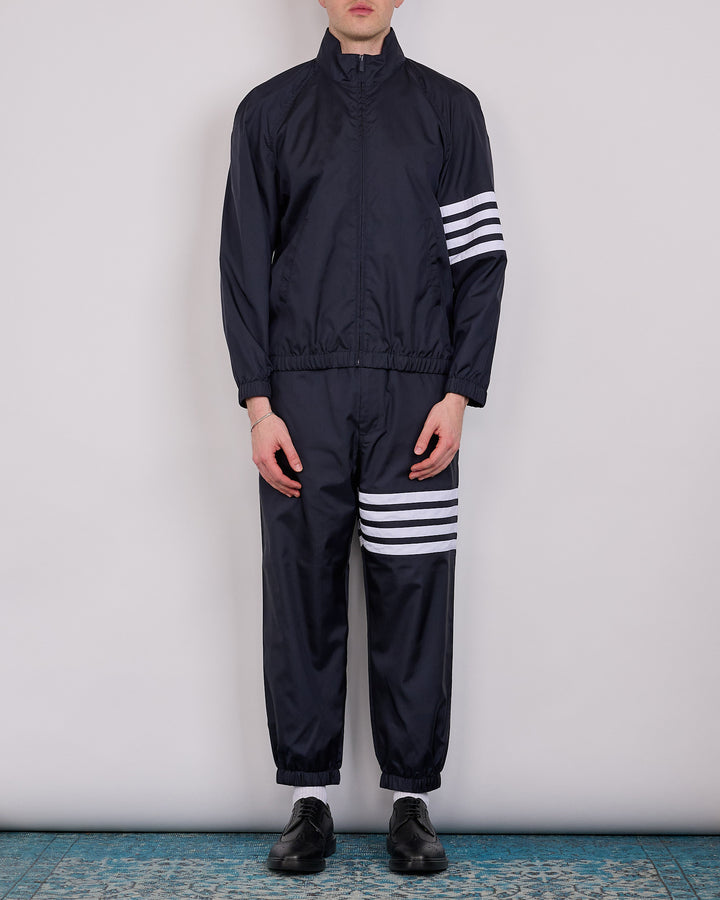 Thom Browne Zip Front Raglan 4 Bar Ripstop Track Jacket Navy
