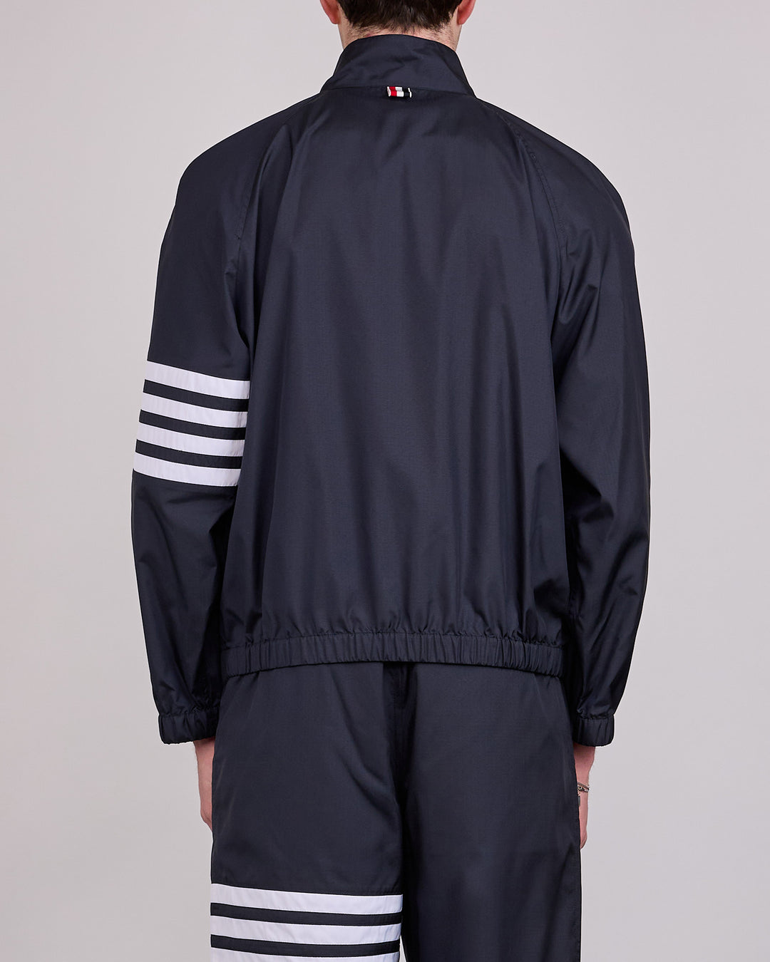 Thom Browne Zip Front Raglan 4 Bar Ripstop Track Jacket Navy