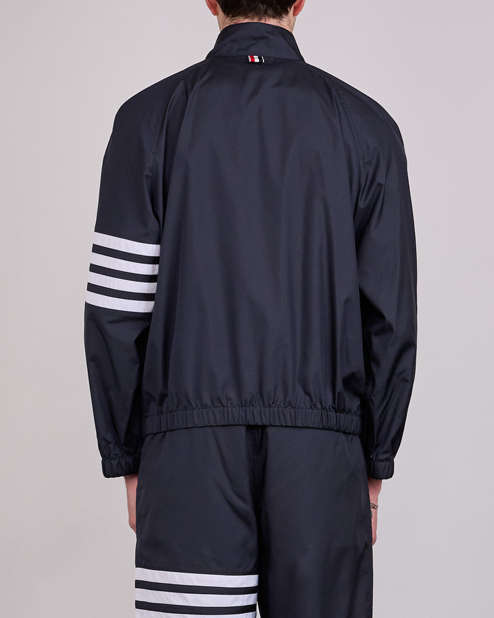 Thom Browne Zip Front Raglan 4 Bar Ripstop Track Jacket Navy