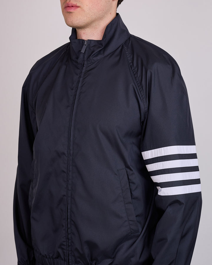 Thom Browne Zip Front Raglan 4 Bar Ripstop Track Jacket Navy