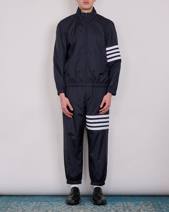 Thom Browne Zip Front Raglan 4 Bar Ripstop Track Pant Navy