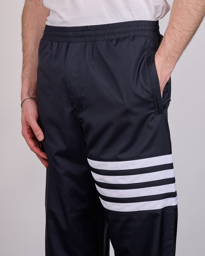 Thom Browne Zip Front Raglan 4 Bar Ripstop Track Pant Navy