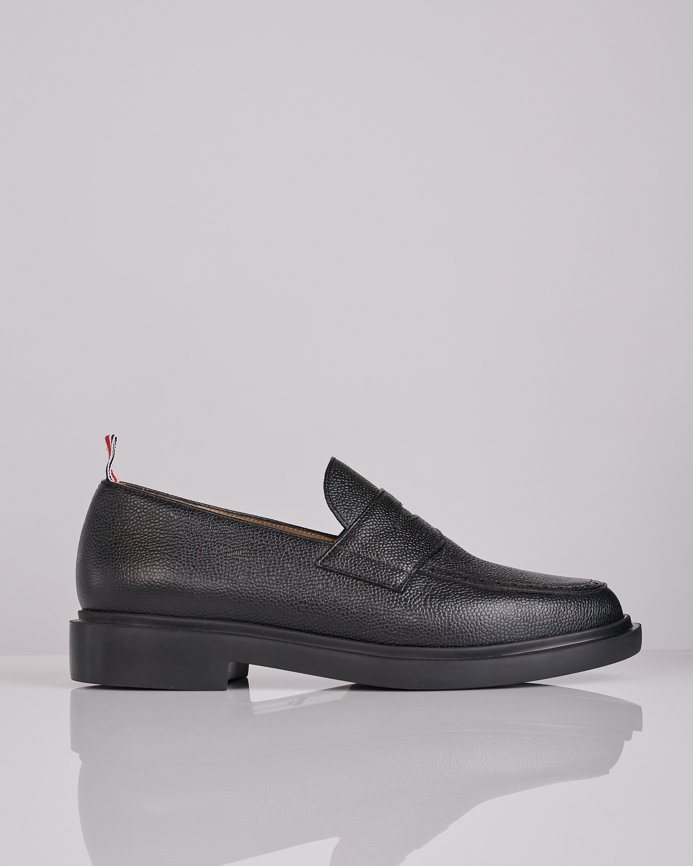 Thom Browne Classic Penny Loafer Pebble Grain/Rubber Sole Black
