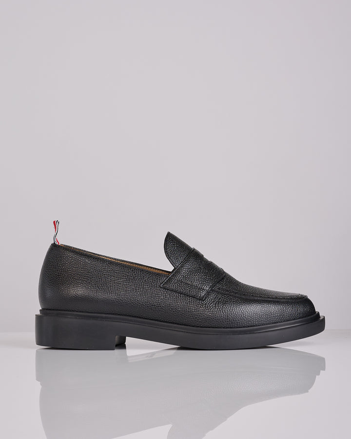 Thom Browne Classic Penny Loafer Pebble Grain/Rubber Sole Black