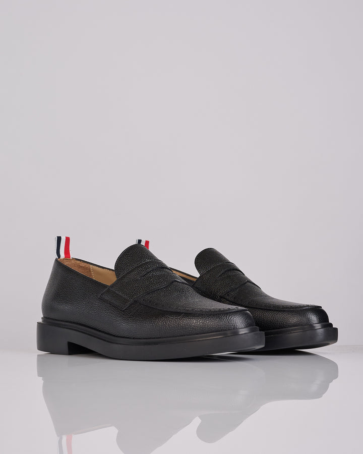 Thom Browne Classic Penny Loafer Pebble Grain/Rubber Sole Black