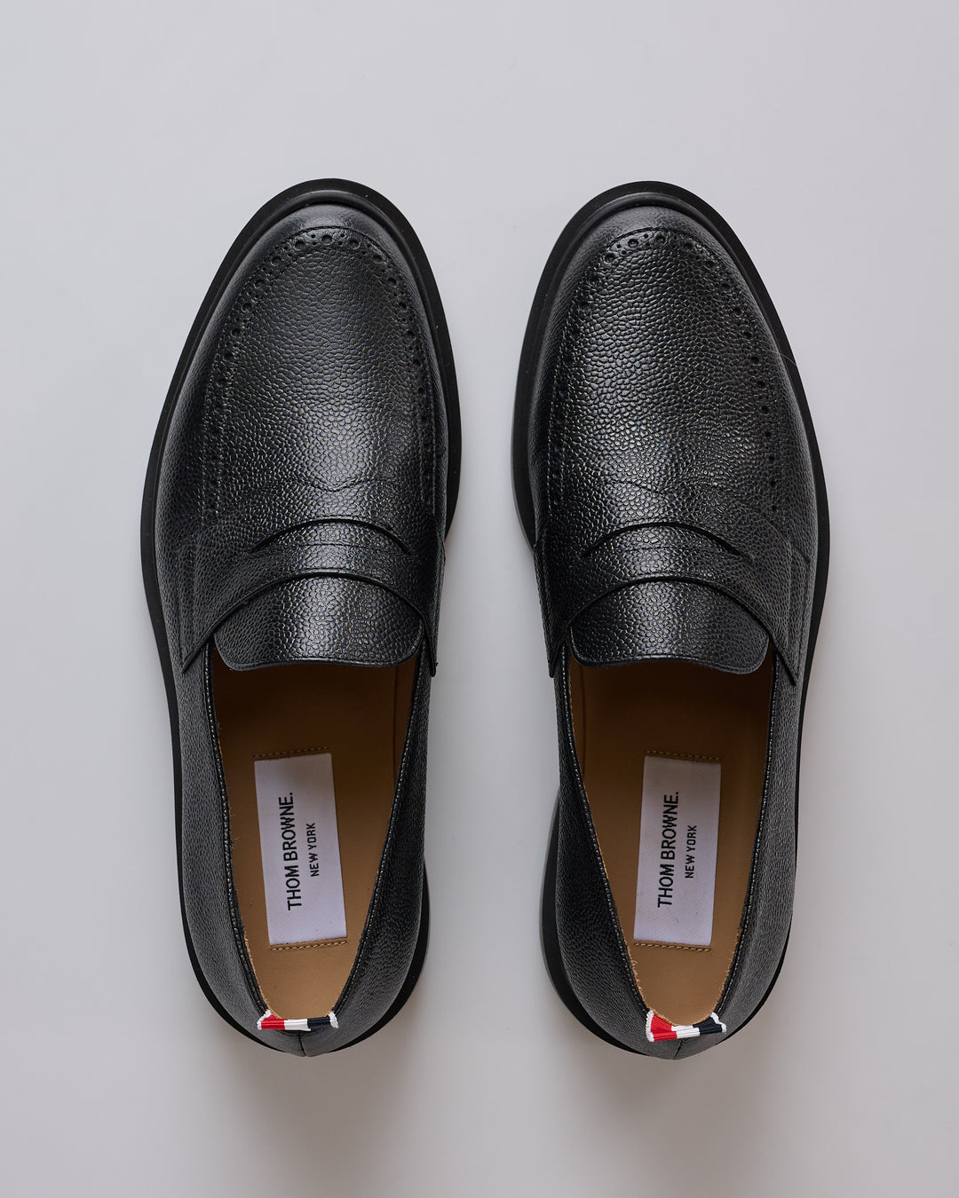 Thom Browne Classic Penny Loafer Pebble Grain/Rubber Sole Black