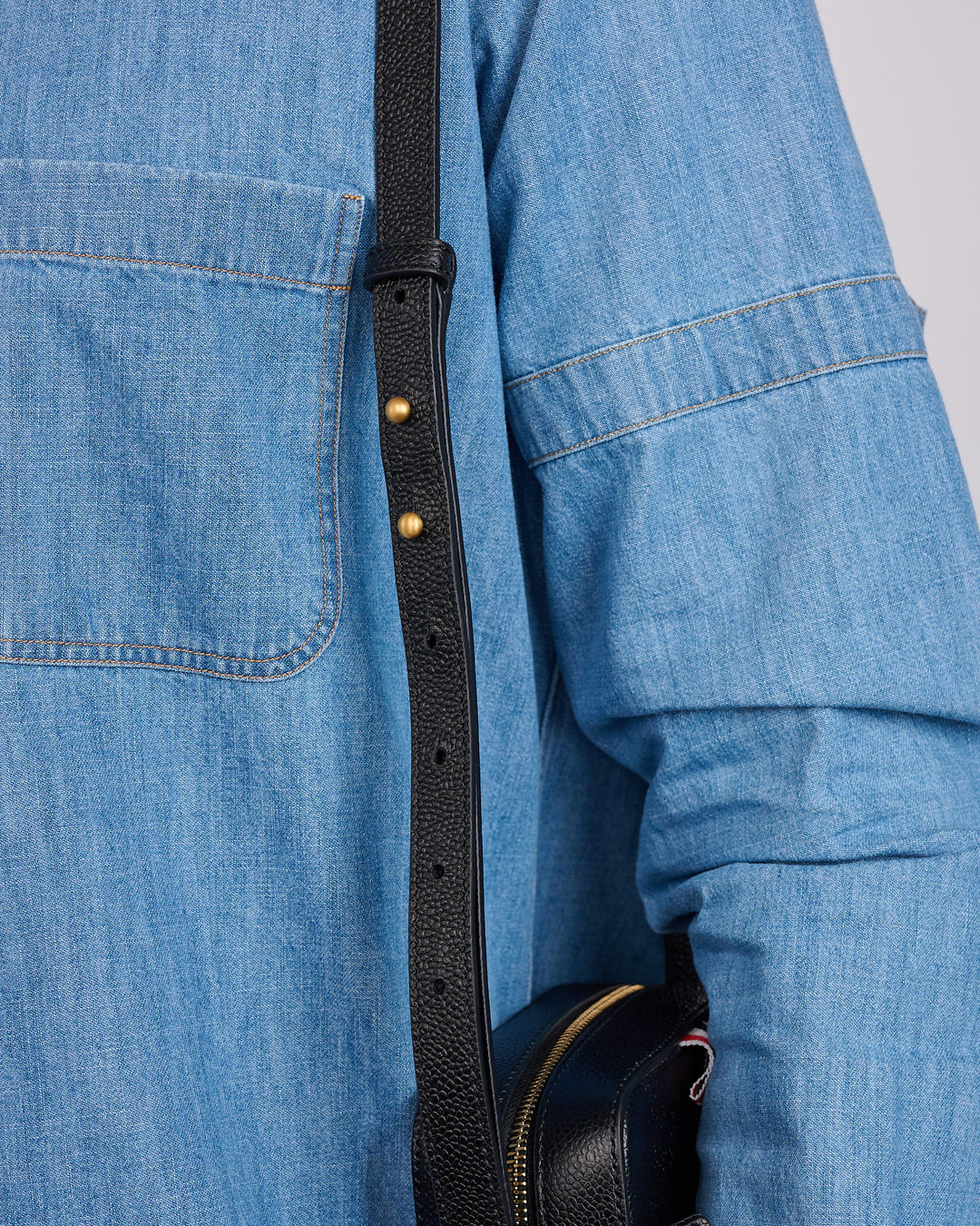 Thome Browne Vertical Camera Bag Pebble Grain Leather Black