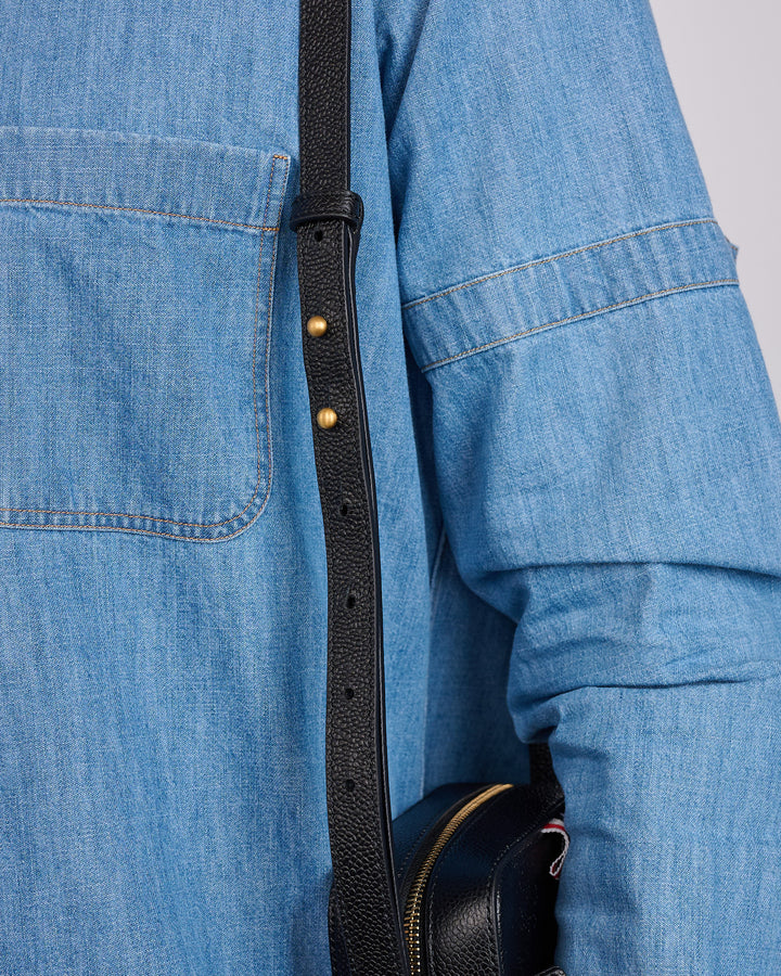 Thome Browne Vertical Camera Bag Pebble Grain Leather Black