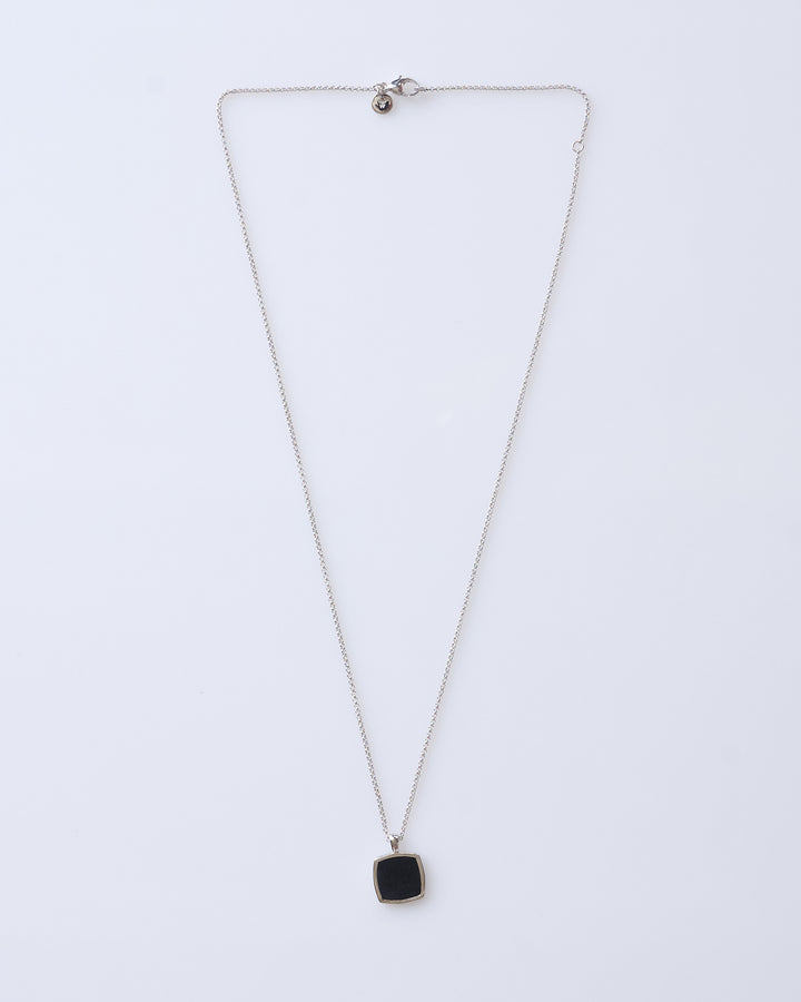 Tom Wood Cushion Pendant Necklace Silver 925/Black Onyx