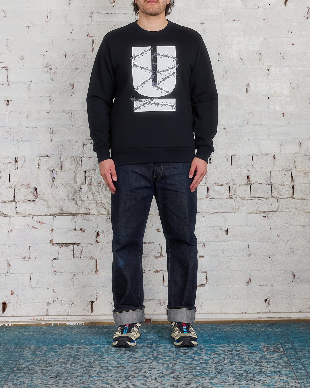 UNDERCOVER Barbed U Graphic Crewneck Black