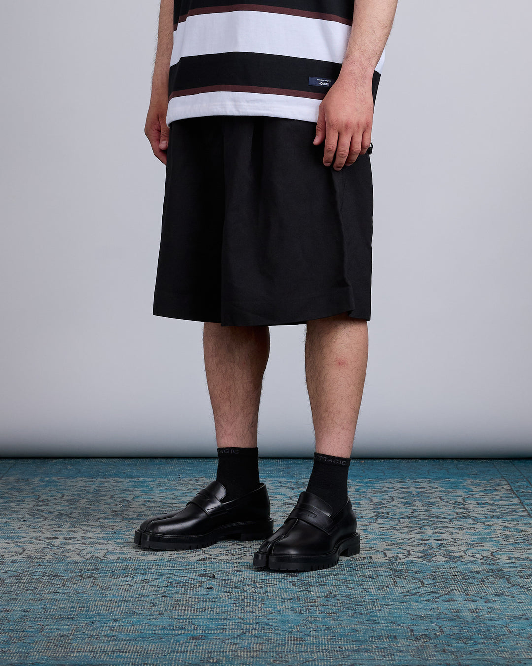 COMME des GARÇONS HOMME Plus Polyester Gabardine Oversized Short Black