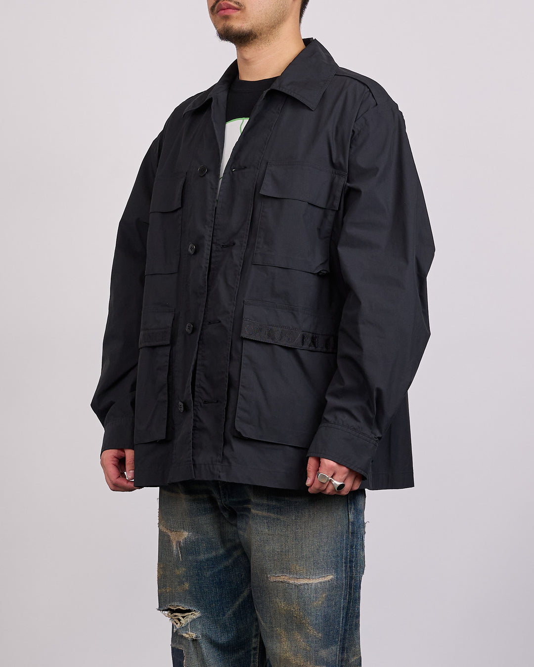 UNDERCOVER Chaos Balance Tape Army Jacket Black