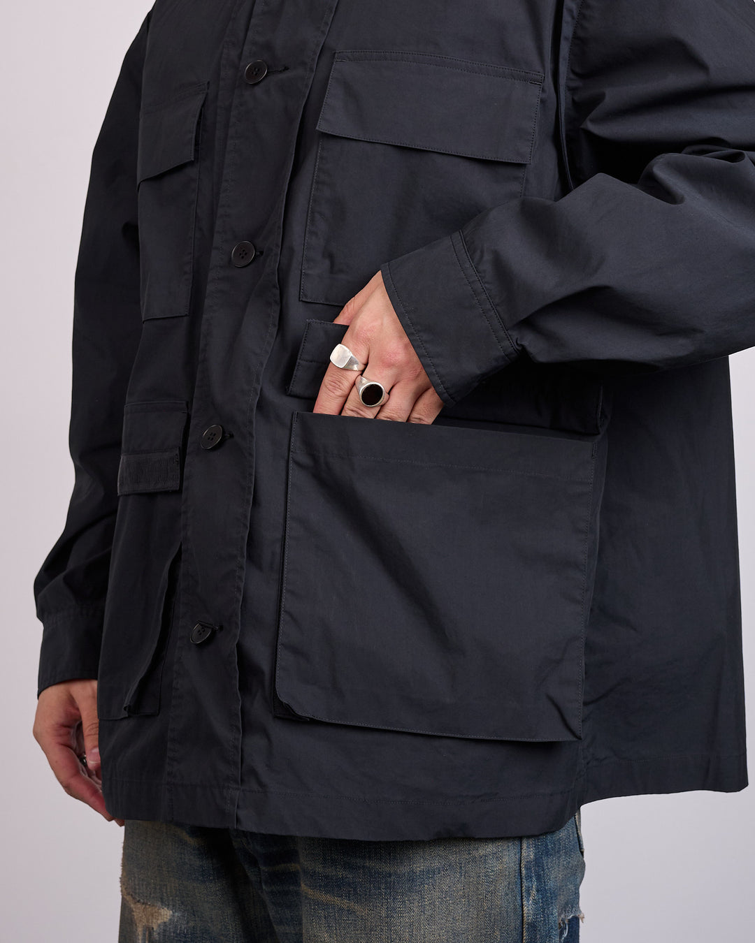 UNDERCOVER Chaos Balance Tape Army Jacket Black