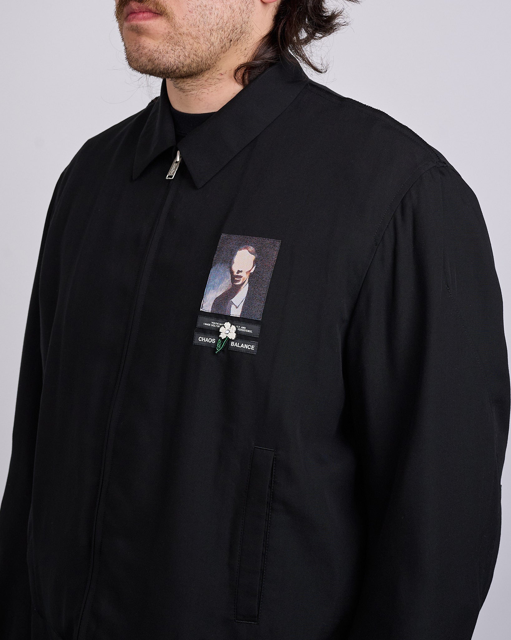 UNDERCOVER Chest Patch Crop Rayon Jacket Black – LESS 17