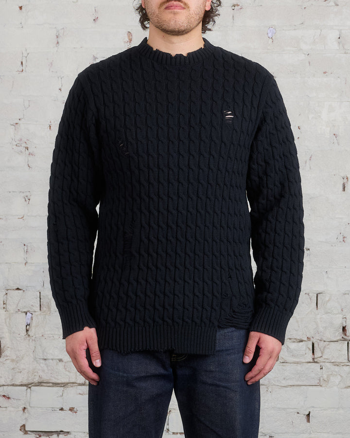 UNDERCOVER Distressed Knit Sweater Black