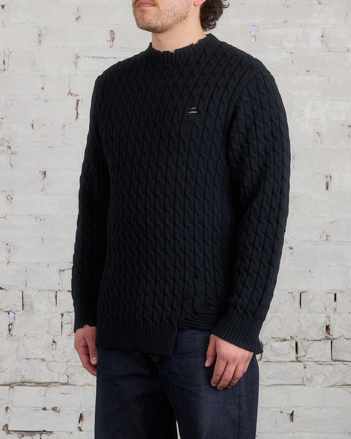 UNDERCOVER Distressed Knit Sweater Black