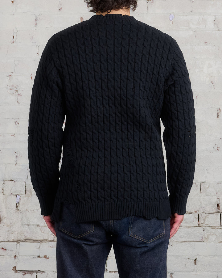 UNDERCOVER Distressed Knit Sweater Black