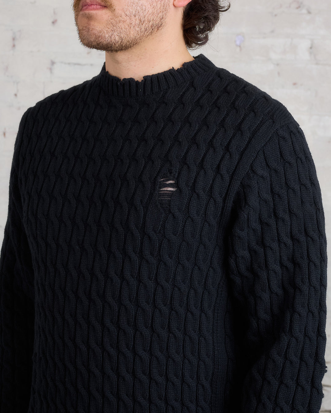 UNDERCOVER Distressed Knit Sweater Black