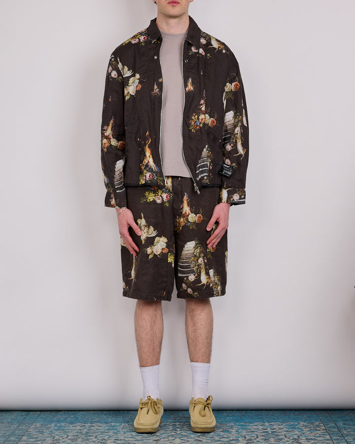 UNDERCOVER Emma Bennett Print Linen Jacket Black