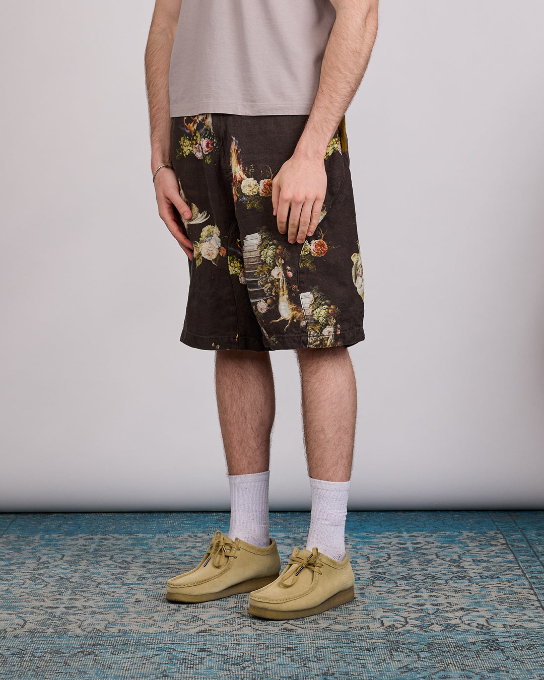 UNDERCOVER Emma Bennett Print Linen Short Black