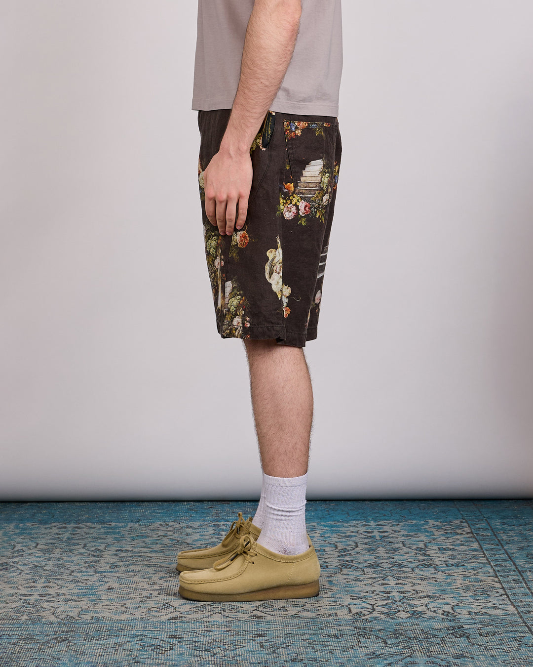 UNDERCOVER Emma Bennett Print Linen Short Black