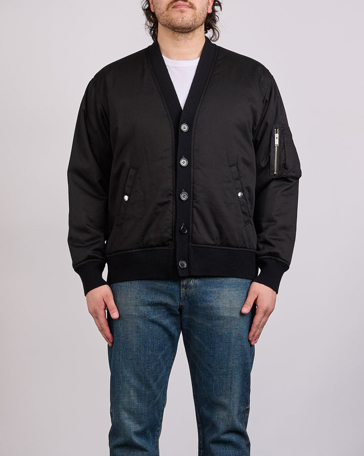 UNDERCOVER Padded Flight Cardigan Black