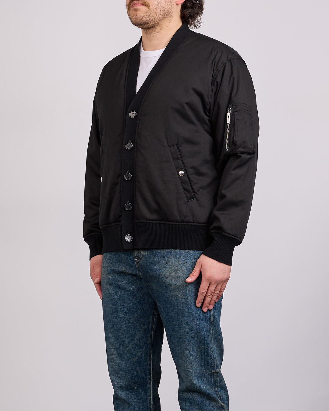 UNDERCOVER Padded Flight Cardigan Black