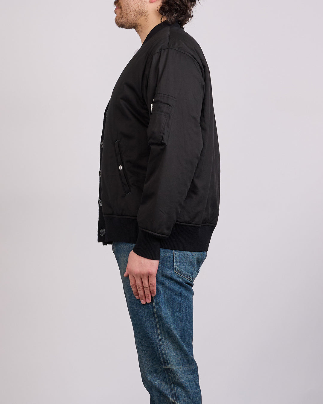 UNDERCOVER Padded Flight Cardigan Black