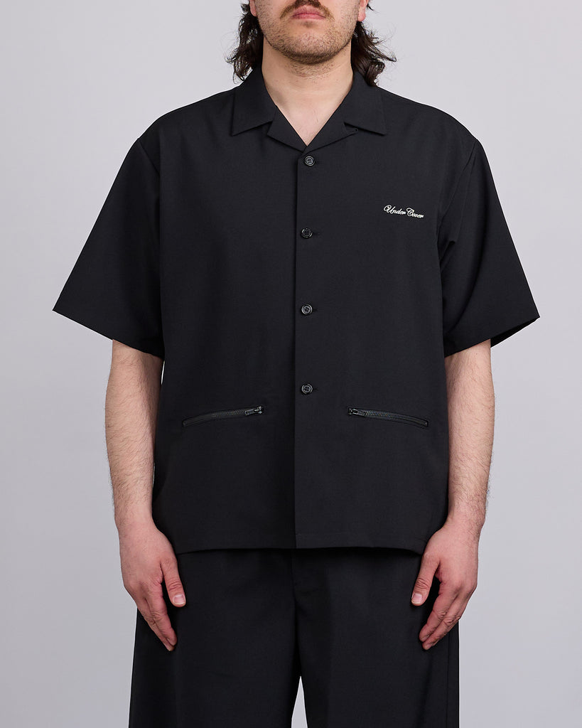 UNDERCOVER Script Logo Zip Pocket Camp Button Shirt Black – LESS 17