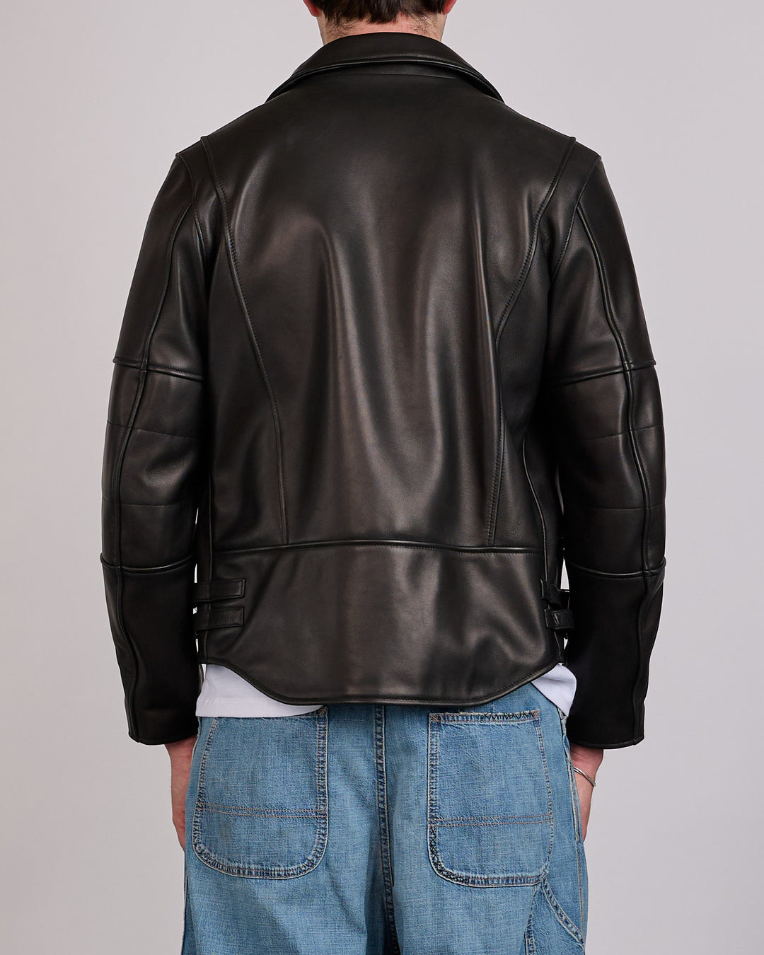 UNDERCOVER Sheepskin Leather Rider Jacket Black